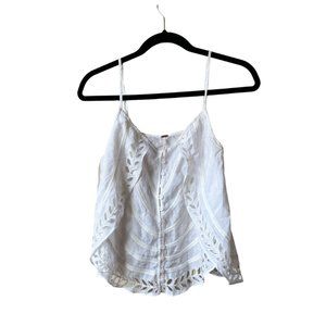 Free People Flowy White Tank - Sz M *ALL SALES DONATED*